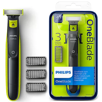 PHILIPS-OneBlade-QP2520-20-Rasierer-Bartschneider-mit-3-Aufs-tzen