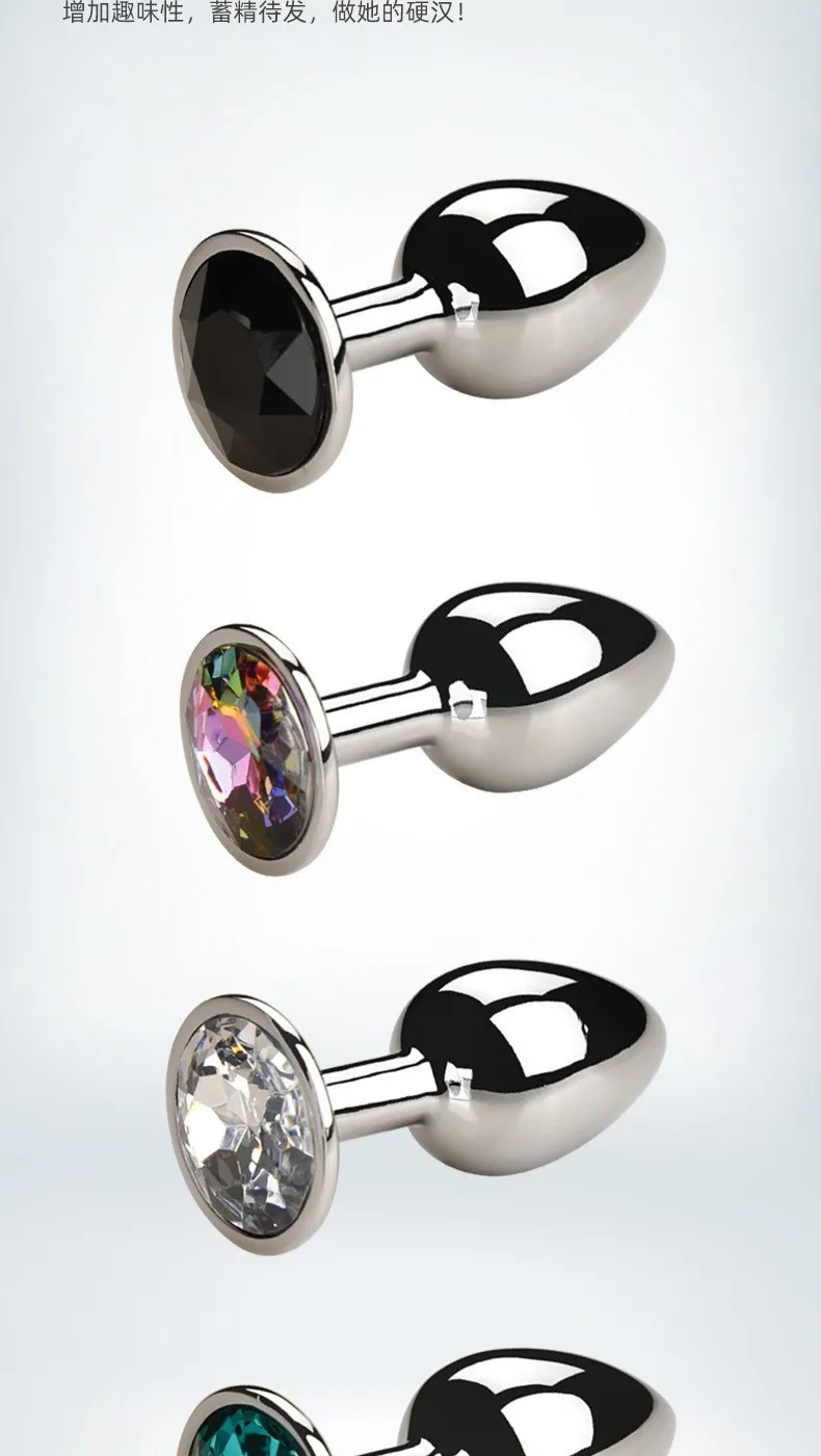Металева анальна пробка з кристалом Alive Mini Metal Butt Plug Red M