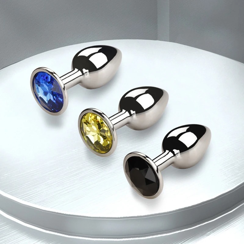 Металева анальна пробка з кристалом Alive Mini Metal Butt Plug Red M