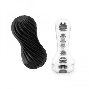 Мастурбатор Tenga Flex Rocky Black зі змінною інтенсивністю, можна скручувати