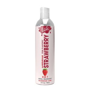 Зігрівальний лубрикант на водній основі Wet Warming Strawberry 4 in 1, без цукру (118 мл)