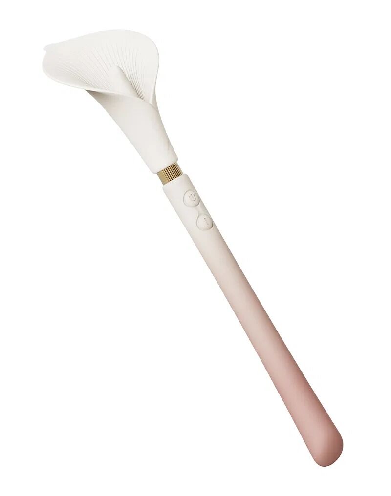 Розкішний вібромасажер Zalo – Calla Blossom Pink, двосторонній, 2 мотори
