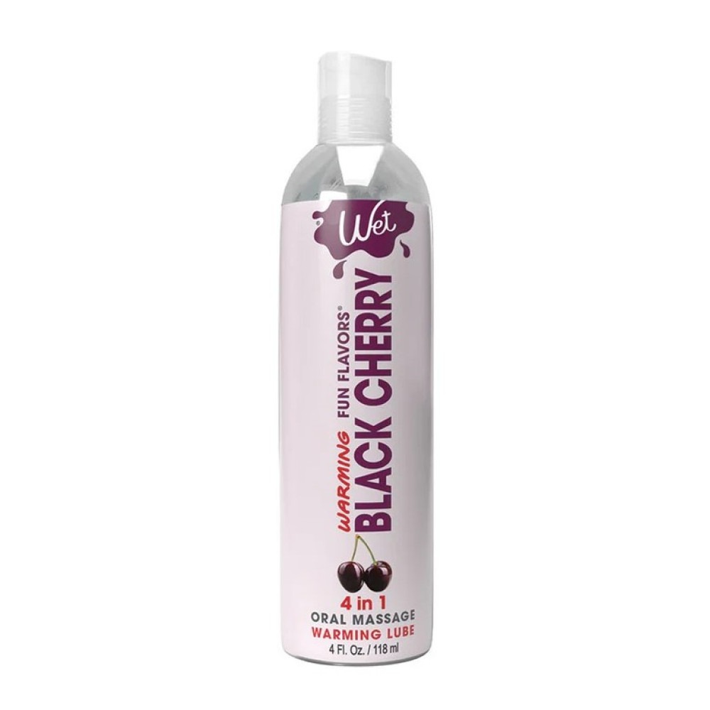 Зігрівальний лубрикант на водній основі Wet Warming Black Cherry 4 in 1, без цукру (118 мл)