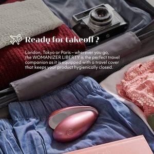 Вакуумний кліторальний стимулятор Womanizer Liberty Pink, магнітна кришка, 2 насадки