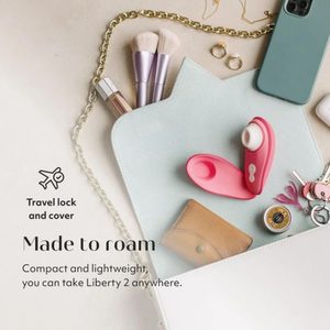 Вакуумний кліторальний стимулятор Womanizer Liberty 2 Vibrant Rose, 8 режимів, магнітна кришечка