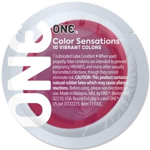 Презерватив ONE Color Sensations ONE likes it hot, 1 шт, червоний, гладенький, зі змазкою
