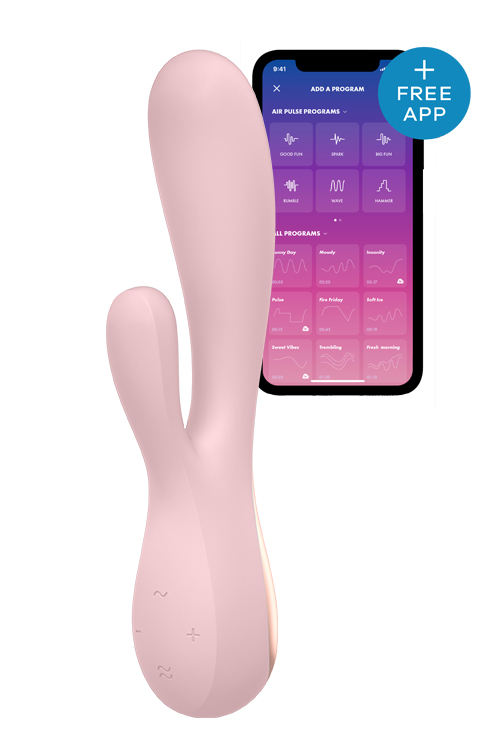 Смарт вібратор-кролик Satisfyer Mono Flex Mauve, 2 мотори, керування через інтернет