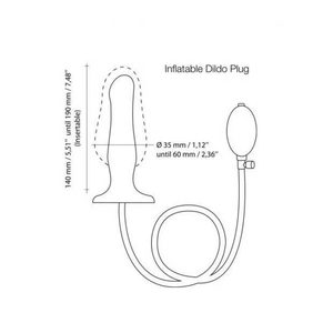 Надувний фалоімітатор Strap-On-Me INFLATABLE DILDO PLUG - NOIR, кулька всередині, діаметр до 6 см