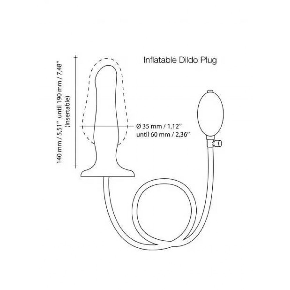 Надувний фалоімітатор Strap-On-Me INFLATABLE DILDO PLUG - NOIR, кулька всередині, діаметр до 6 см