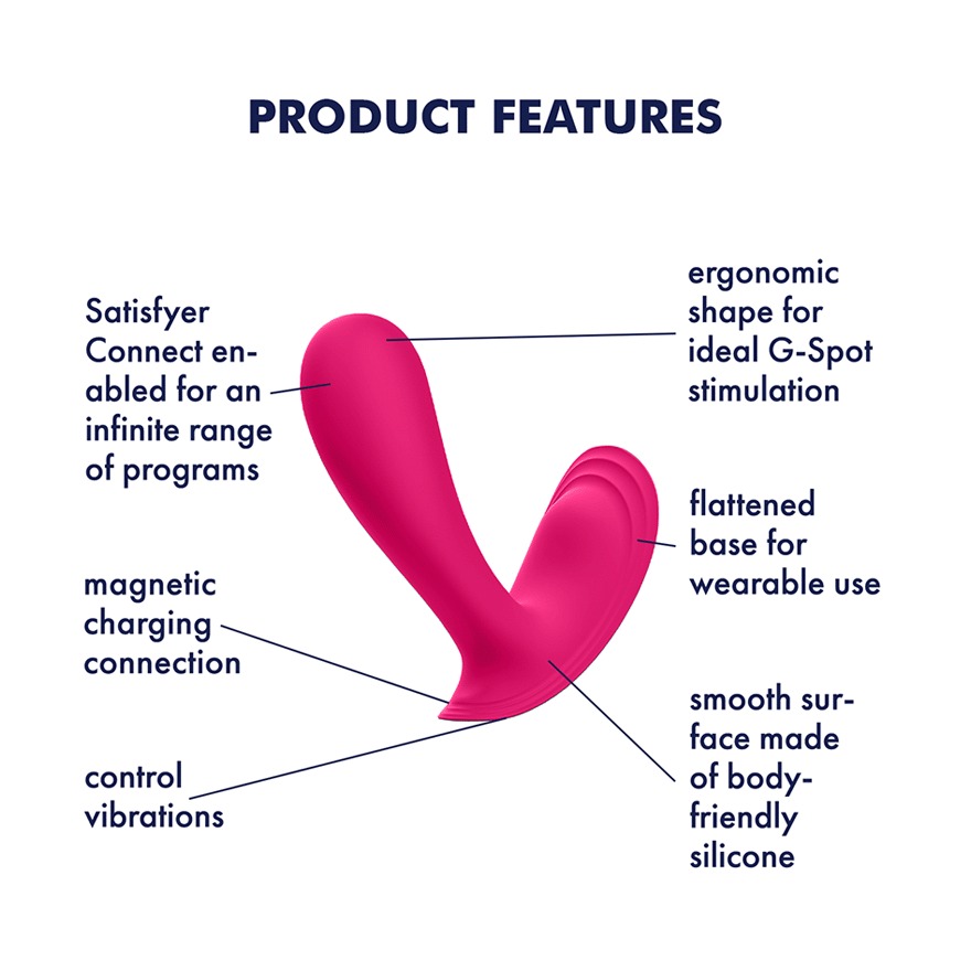 Смарт-вібратор у трусики Satisfyer Top Secret Pink вагінально-кліторальний, 2 мотори