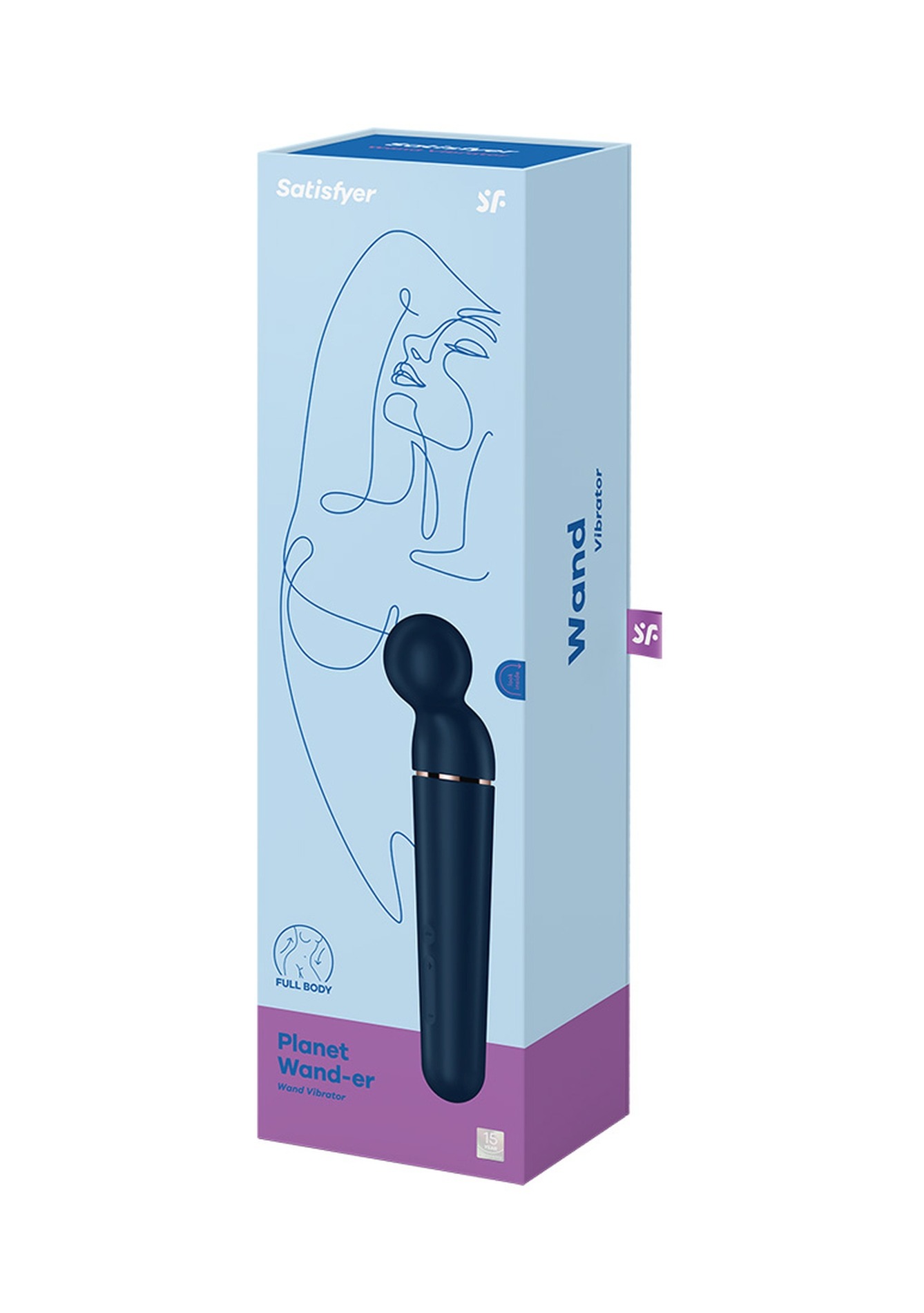 Вібромасажер Satisfyer Planet Wand-er Blue/Rosegold, дуже потужний, бездротовий