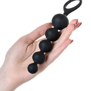 Набір анальних намистин Satisfyer Beads Black, силікон, макс. діаметр 3,3 см та 3,5 см