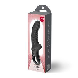 Вібратор для точки G Fun Factory TIGER Black, ребристий, підходить для анальної стимуляції