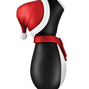 Вакуумний кліторальний стимулятор Satisfyer Penguin Holiday Edition, у шапочці та шарфі