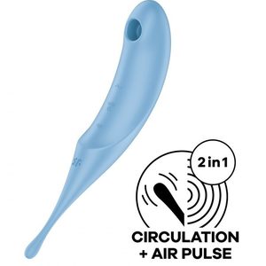 Вібратор для клітора з вакуумною стимуляцією Satisfyer Twirling Pro Blue