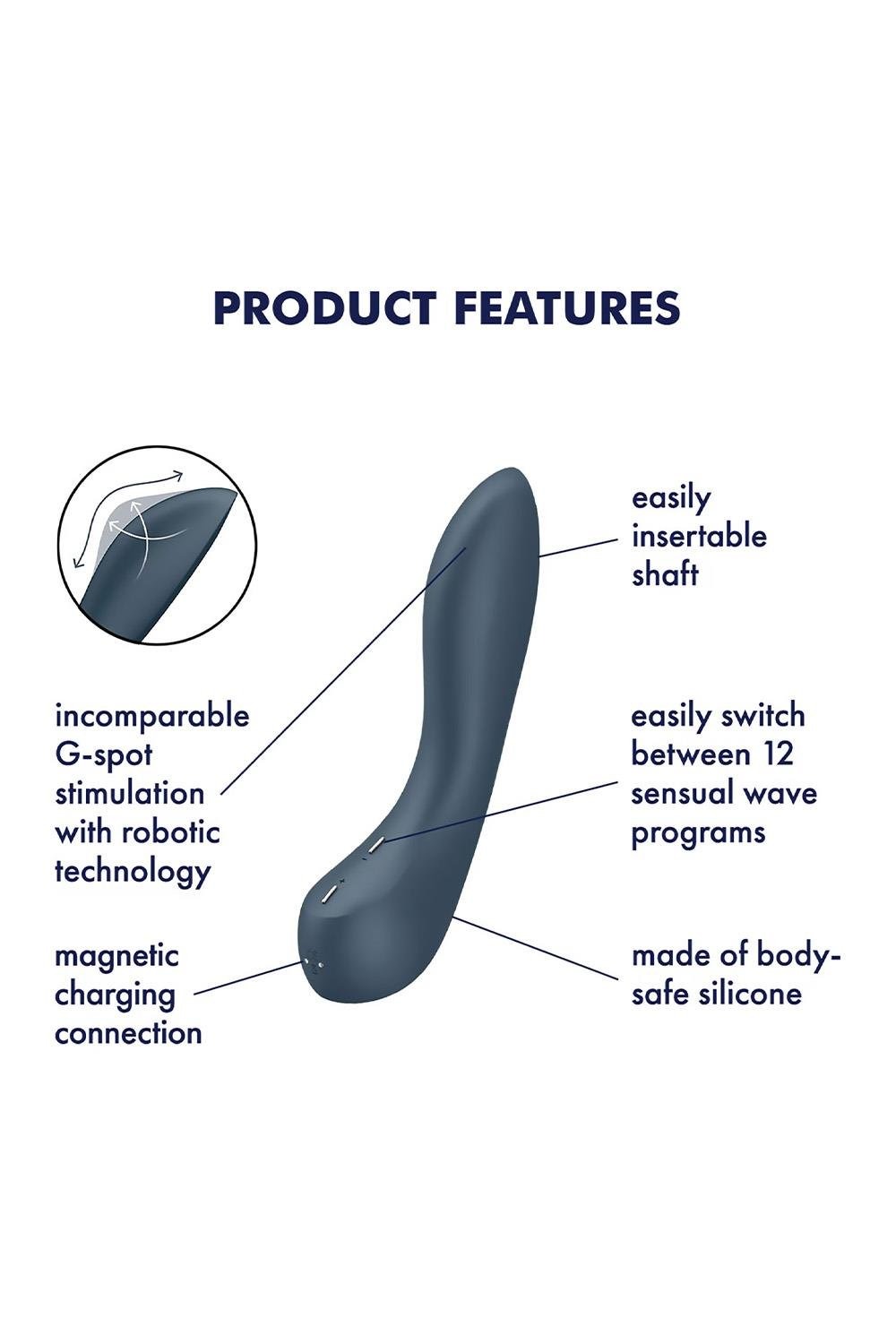 Стимулятор точки G Satisfyer G-Spot Wave 4, ефект пестощів пальчиком, 12 режимів