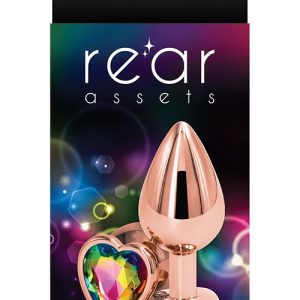 Анальна пробка REAR ASSETS ROSE GOLD HEART RAINBOW, m