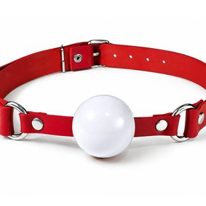 Кляп силіконовий Feral Feelings Silicon Ball Gag Red/White, червоний ремінець, біла кулька