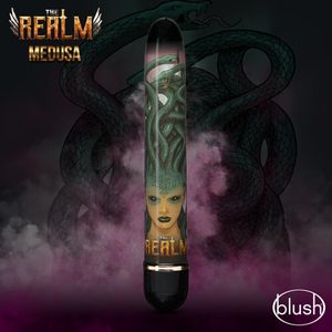 Вібратор «Дамський пальчик» Blush The Realm Medusa, чорно-зелений
