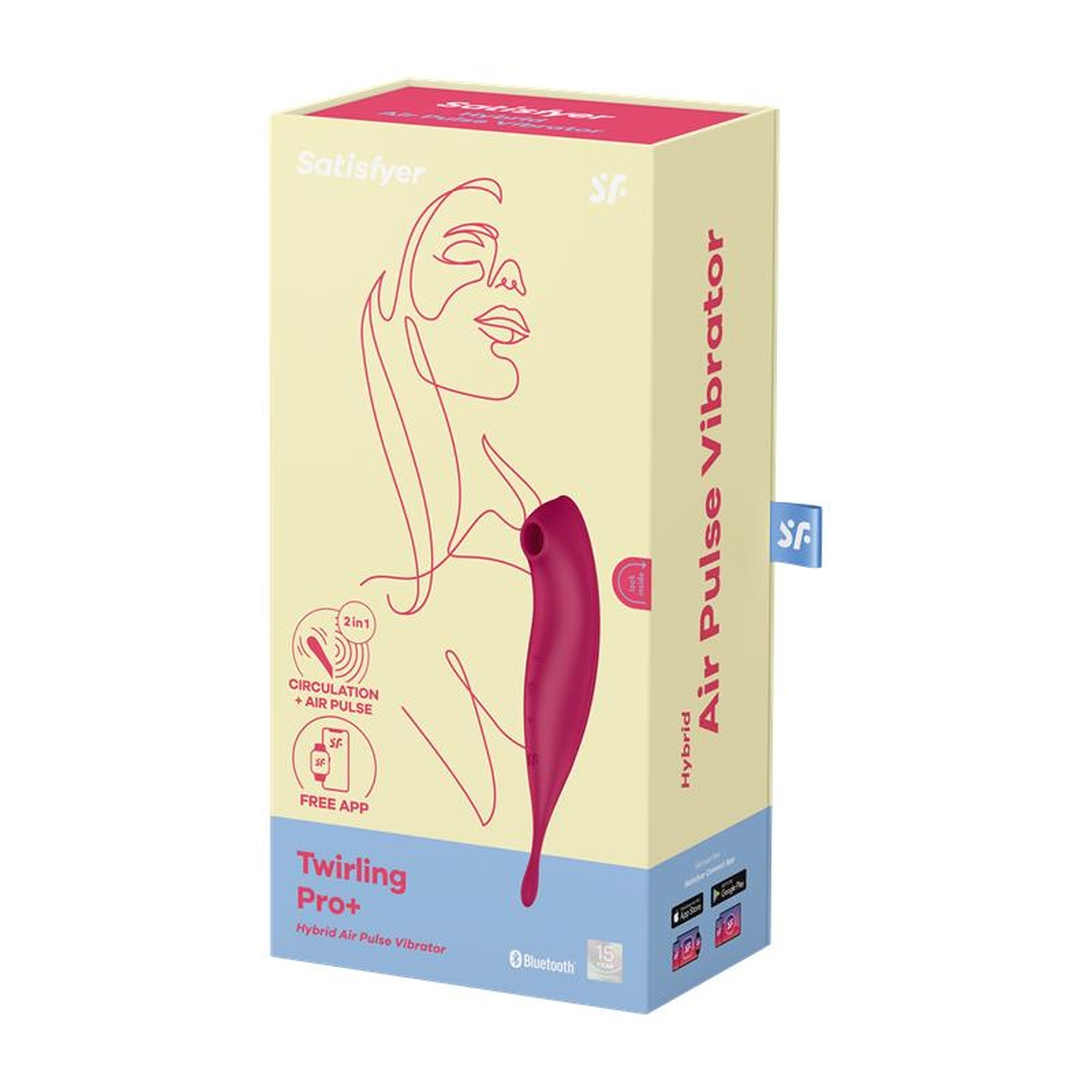 Смарт-вібратор для клітора з вакуумною стимуляцією Satisfyer Twirling Pro+ dark red