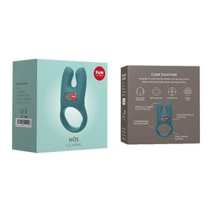 Ерекційне віброкільце з подвійною стимуляцією клітора Fun Factory NŌS deep sea blue, 2 мотори