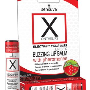 Стимулювальний бальзам для губ унісекс Sensuva – X on the Lips Strawberry з феромонами, полуниця