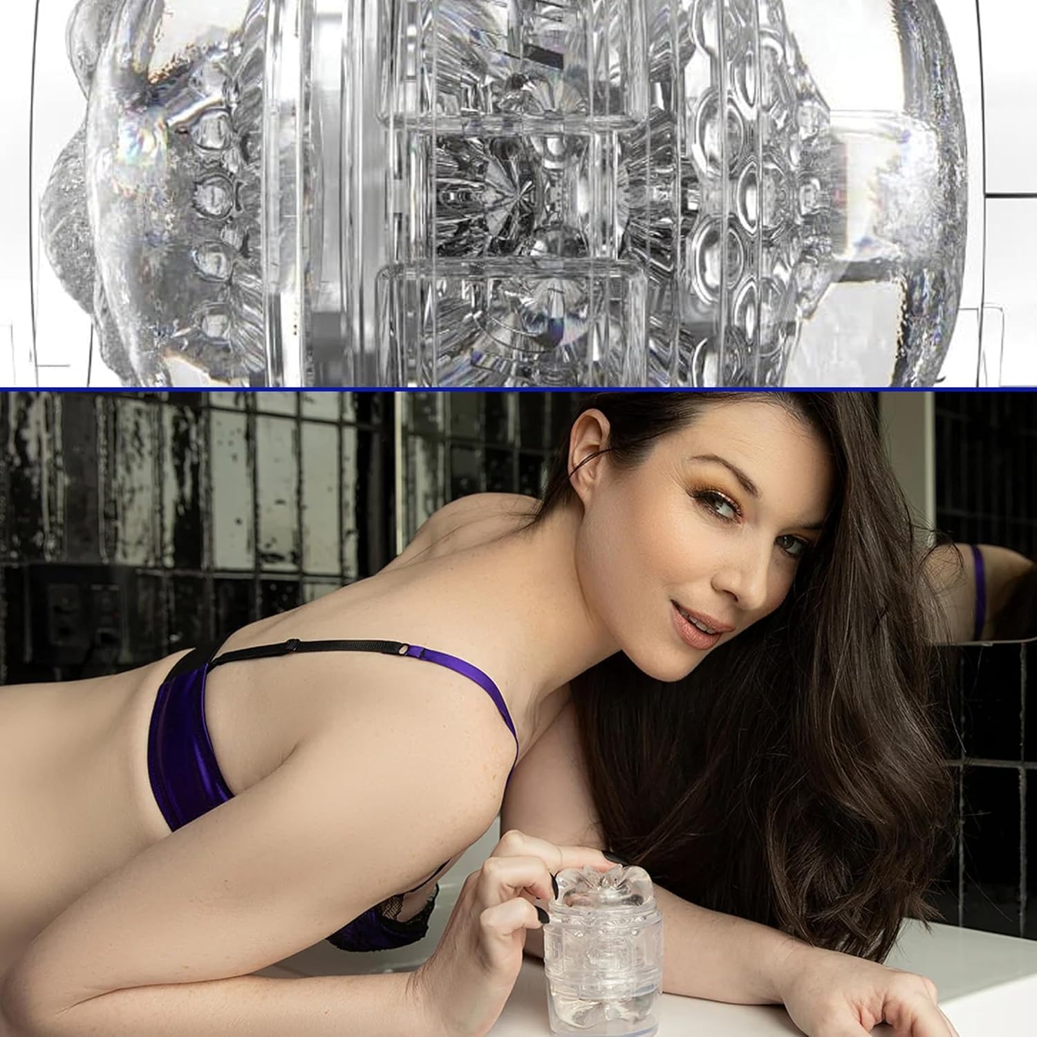 Двосторонній мастурбатор Fleshlight Quickshot Stoya, компактний, наскрізний, зі зліпка вульви та ануса