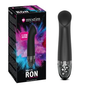Вібратор для точки G з електростимуляцією Mystim Right on Ron Black Edition