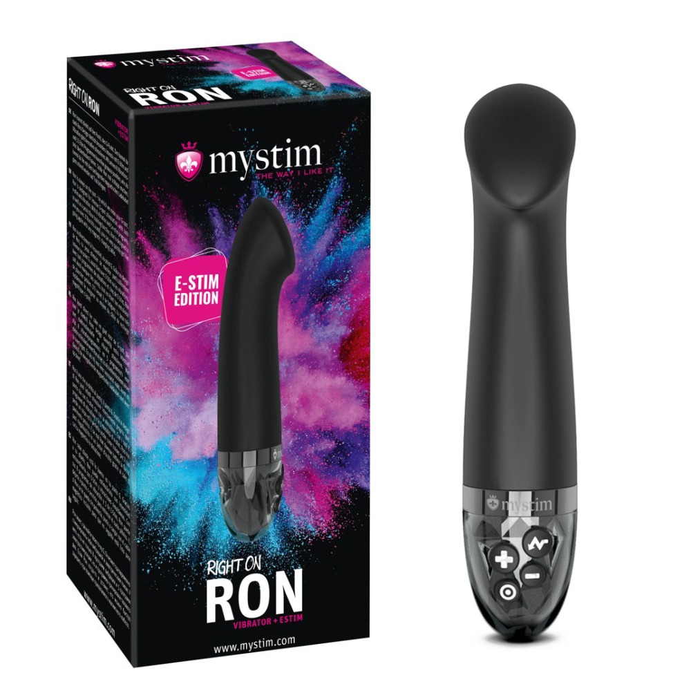 Вібратор для точки G з електростимуляцією Mystim Right on Ron Black Edition