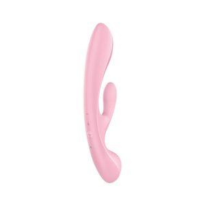 Двосторонній вібратор-кролик Satisfyer Triple Oh Pink, 3 мотори, руків’я-масажер