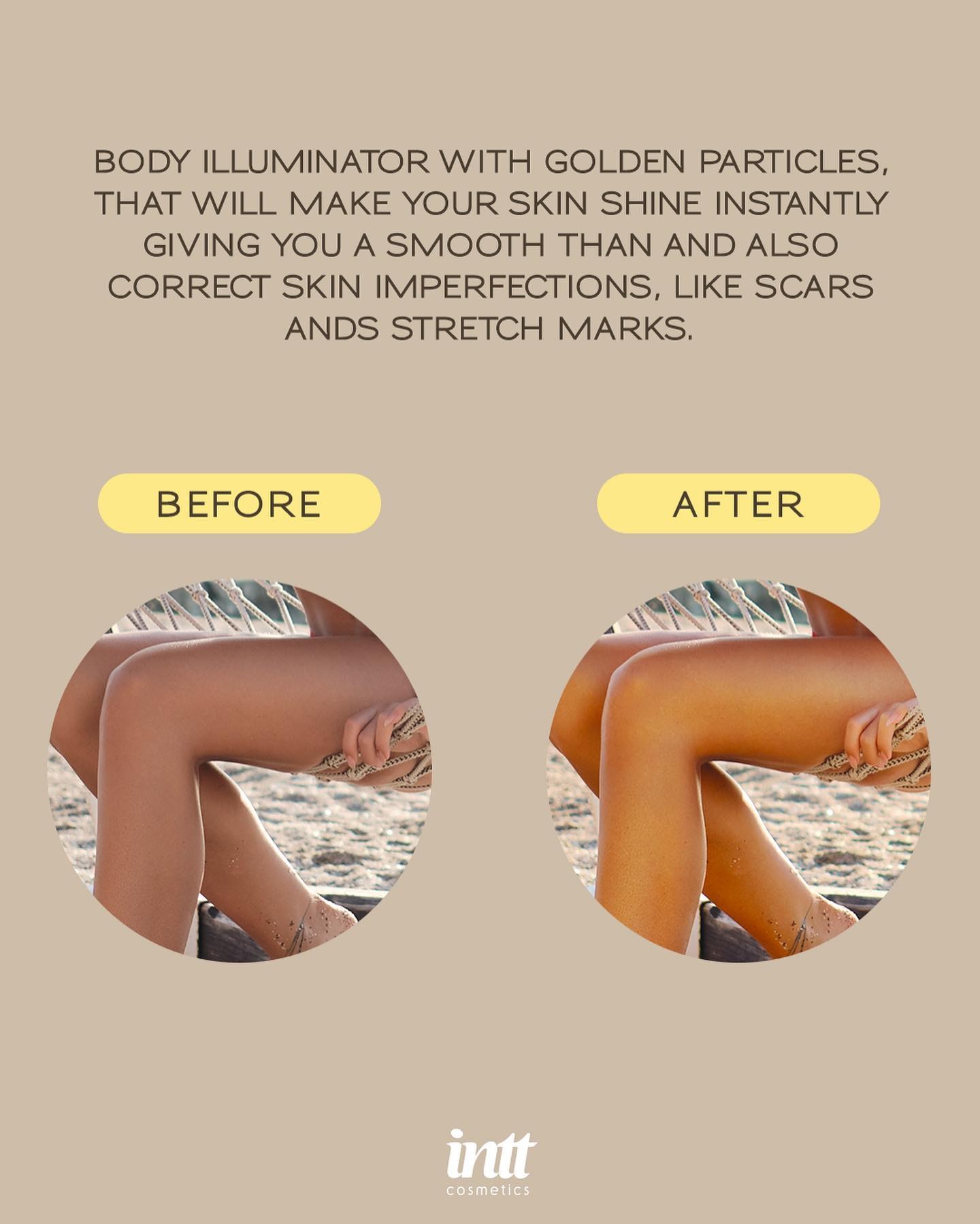 Крем-шимер для тіла Intt Sexy Glow (60 мл) з олією ши та ароматом ванілі, сяйна засмагла шкіра