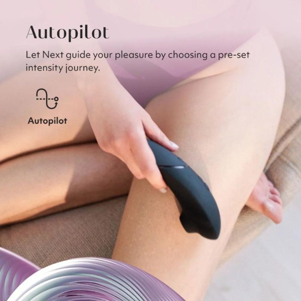 Вакуумний кліторальний стимулятор Womanizer Next Black, 3D Pleasure Air, 14 рівнів інтенсивності