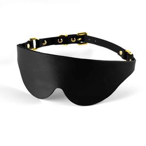 Маска на очі Blindfold UPKO з італійської шкіри, чорна