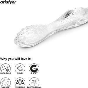 Двосторонній скляний дилдо Satisfyer Dazzling Crystal 1 Transparent, дуже міцний, без стопера