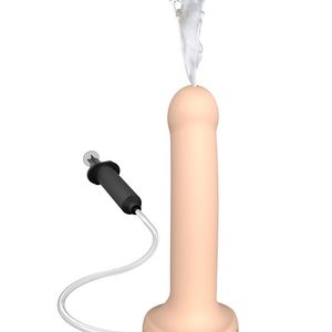 Фалоімітатор, що кінчає Strap-On-Me Dildo Cum Flesh, діаметр 3,6 см, силікон, насадка для страпону