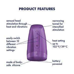 Мастурбатор Satisfyer Men Heat Vibration Battery Series імітатор мінету, підігрів та вібрація