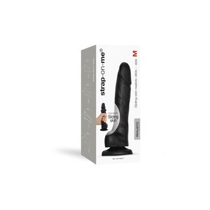 Реалістичний фалоімітатор Strap-On-Me Sliding Realistic Skin Dildo Black M, ефект рухливої шкіри