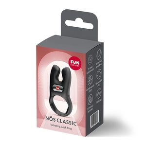 Ерекційне віброкільце з подвійною стимуляцією клітора Fun Factory NŌS CLASSIC Black, 2 мотори