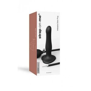 Надувний фалоімітатор Strap-On-Me INFLATABLE DILDO PLUG - NOIR, кулька всередині, діаметр до 6 см