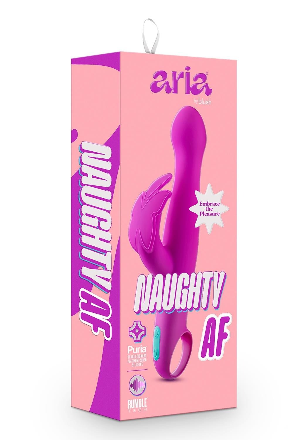 Вібратор з кліторальним відростком у вигляді метелика Blush Aria Naugnty AF рожевий