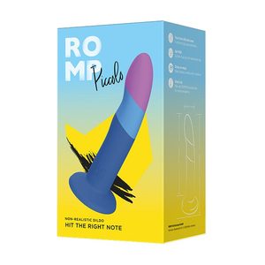 Фалоімітатор нереалістичний Romp Piccolo для стимуляцій точок P і G, фіолетовий/синій