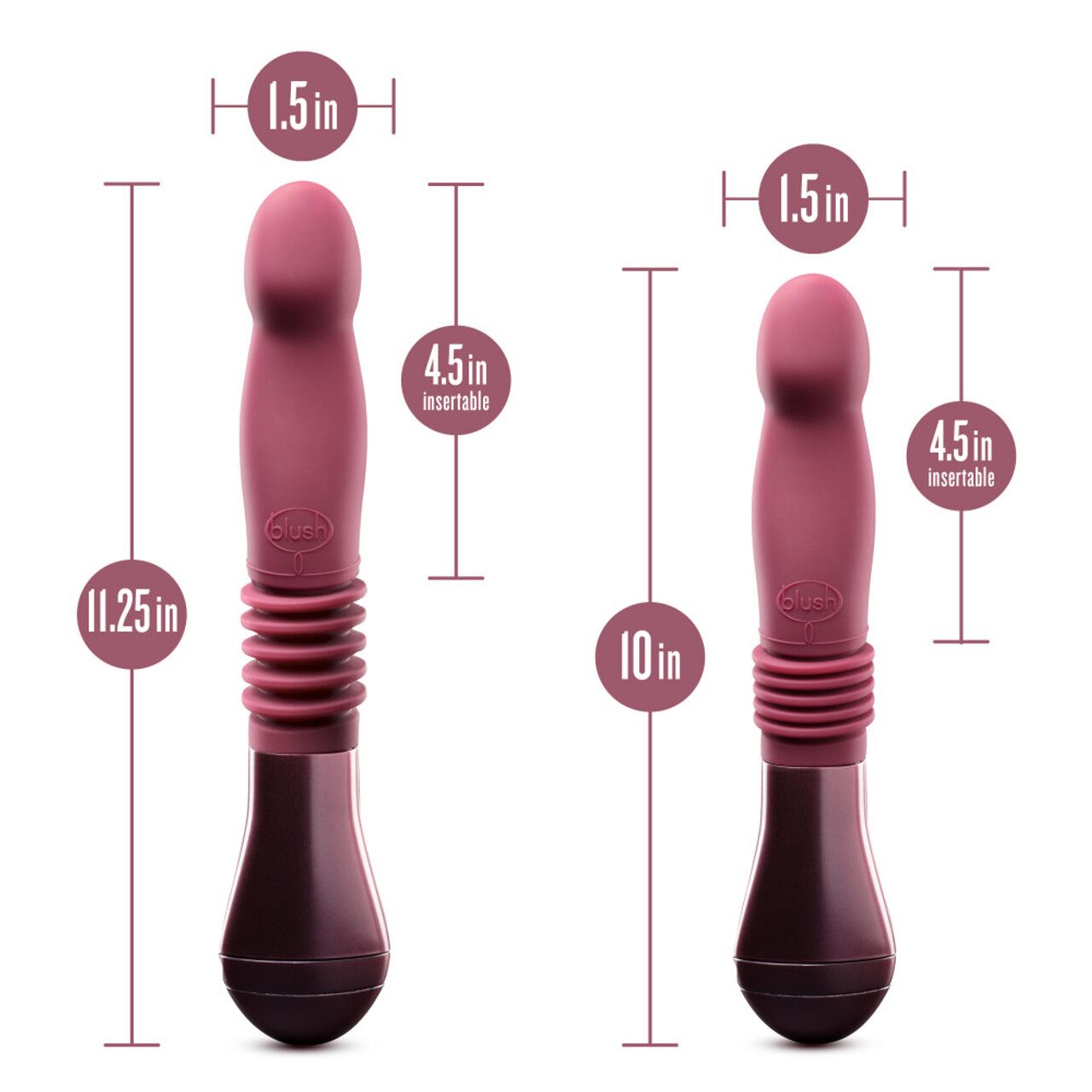 Пульсатор для точки G Blush Temptasia – Trixie Thrusting Dildo – Wine Red, 3 швидкості