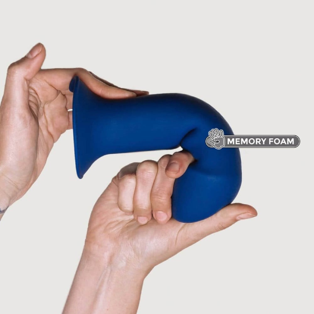 Двошаровий дилдо Adrien Lastic Hitsens 1 Blue, підходить для страпона, діаметр 4,5 см, довжина 17,7 см