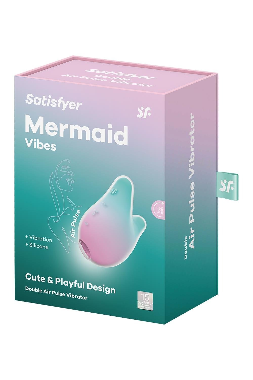 Вакуумний кліторальний стимулятор з вібрацією Satisfyer Mermaid Vibes Mint/Pink, 2 мотори