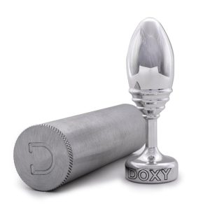 Анальна пробка ребриста Doxy Ribbed Butt Plug метал, срібляста