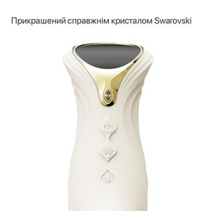 Смарт пульсатор-кролик з вібрацією Zalo Mose 2 Ivory White, підігрів до 42 °C, кристал Swarovski