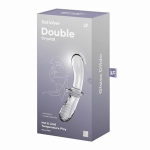 Двосторонній скляний дилдо Satisfyer Double Crystal Transparent, боросилікатне скло, унісекс