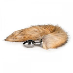 Анальна пробка M Silver з хвостиком з Easy Toys Fox