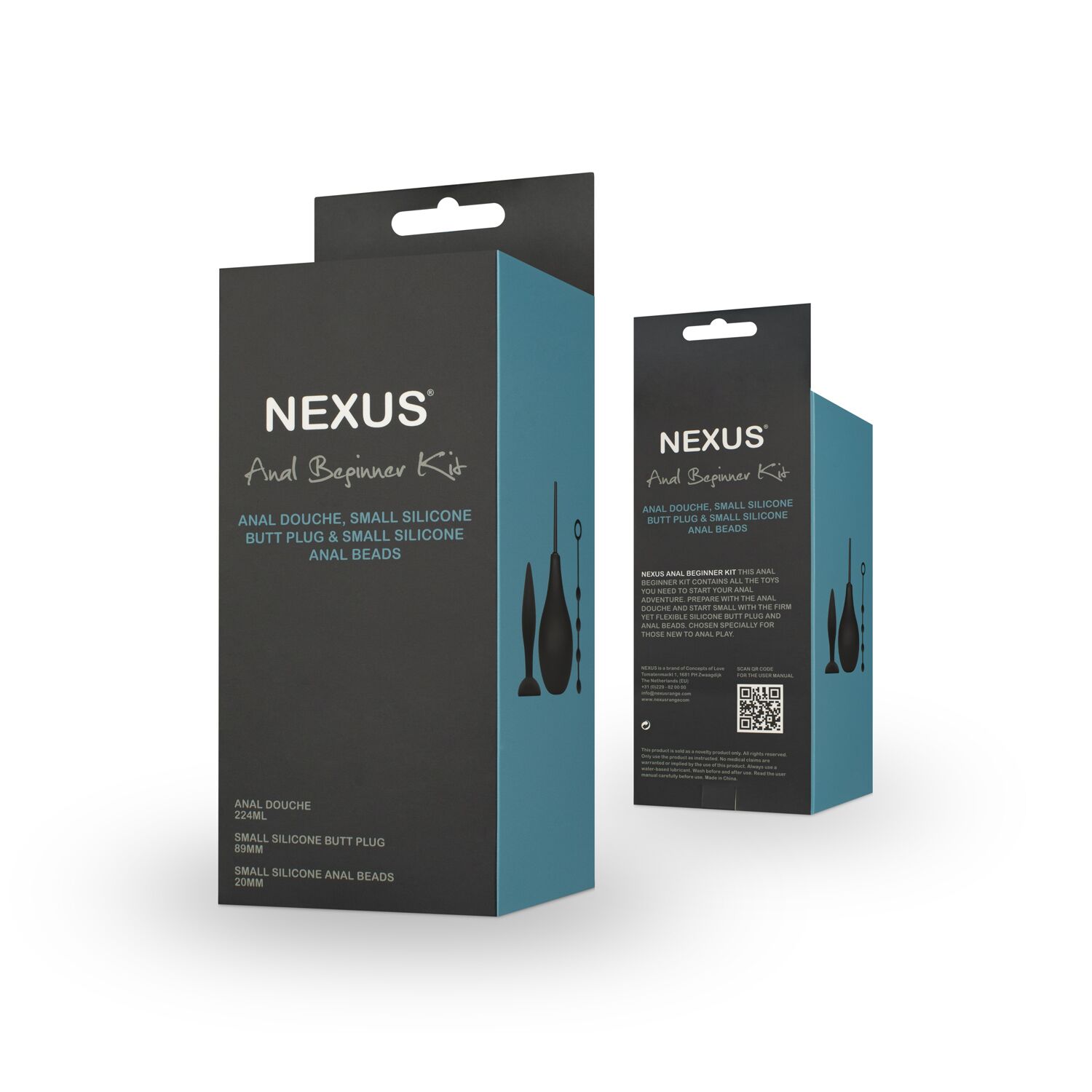 Набір новачка для анальної стимуляції Nexus ANAL BEGINNER KIT, спринцівка, анальне намисто і пробка