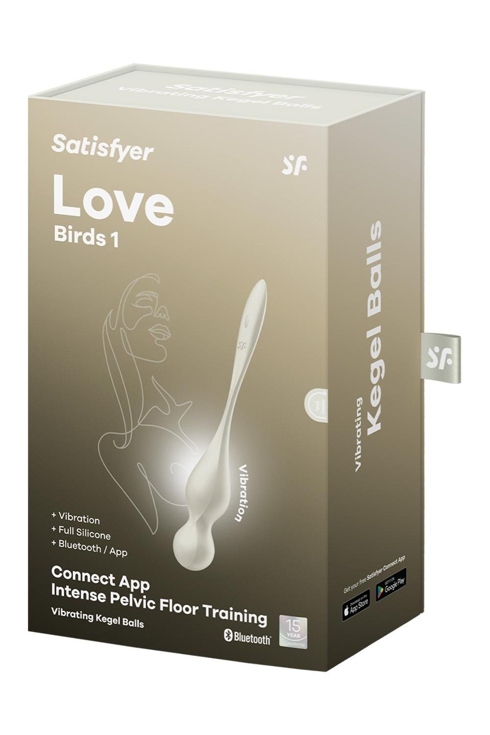 Вагінальні смарт-кульки з вібрацією Satisfyer Love Birds 1 Connect App White, 78 г